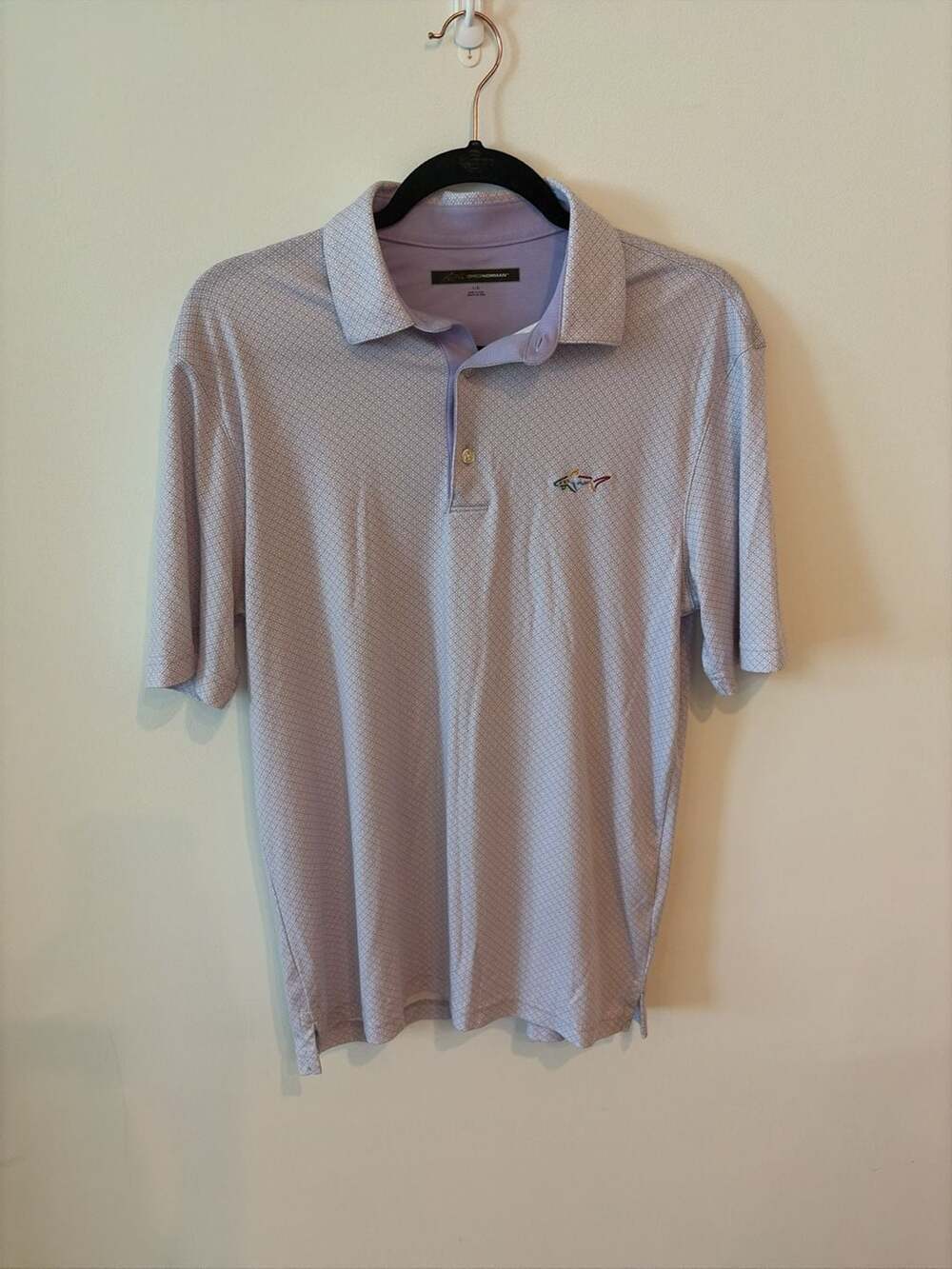 Greg Norman Men's Geometric Pattern Performance Golf Polo Shirt